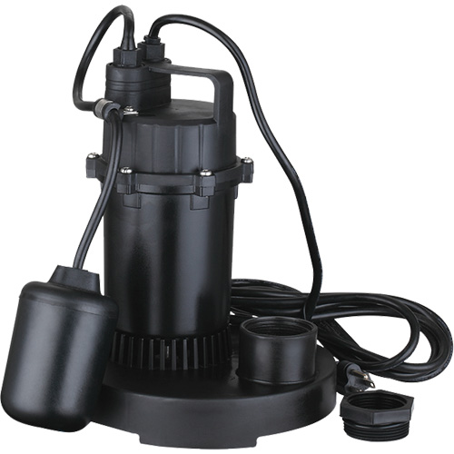 Thermoplastic Submersible Sump Pump, 2560 GPH, 115 V, 4.6 A, 1/3 HP Absolute Business Supply