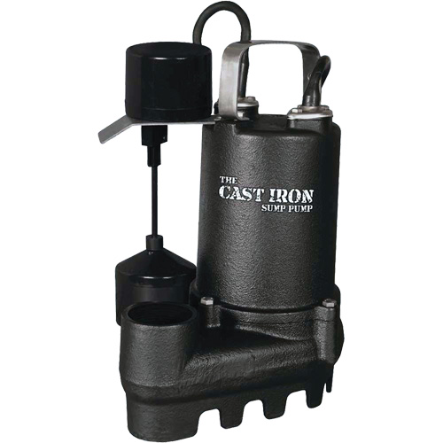 Cast Iron Submersible Sump Pump with Vertical Float Switch, 67 GPM, 33 V, 5 A, 1/3 HP Absolute Business Supply