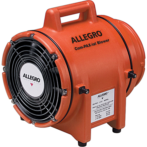 ALLEGRO INDUSTRIES 8" Plastic COM-PAX-IAL Blowers, 1/3 HP, 900 CFM, Explosion Proof Absolute Business Supply