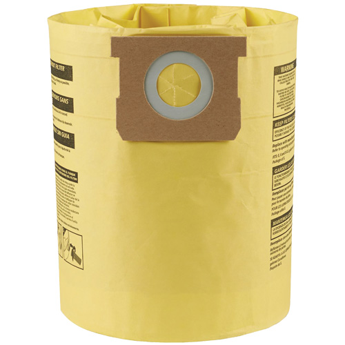 Sacs filtrants pour d&eacute;bris secs jetables &agrave; haute efficacit&eacute; de type H, 5 - 8 gal. US Absolute Business Supply