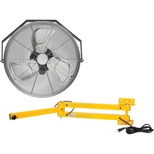 Industrial Workstation Fan Kit with Double Locking Arm, Industrial, 3 Speed, 18" Diameter Absolute Business Supply