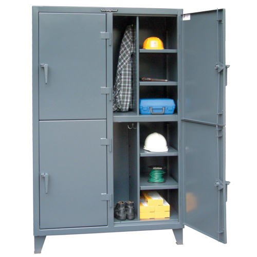 Heavy-Duty Locker, Steel, 8 Shelves, 72" H x 50" W x 24" D, Grey Absolute Business Supply