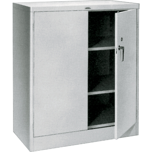 Counter High Cabinets, Steel, 2 Shelves, 42" H x 36" W x 21" D, Grey Absolute Business Supply