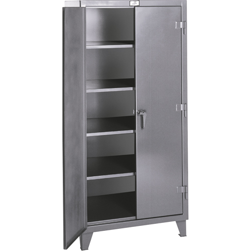 Rough & Tough Storage Cabinets, Steel, 4 Shelves, 72" H x 60" W x 24" D, Grey Absolute Business Supply