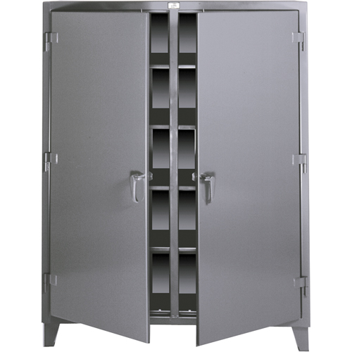 Double Shift Storage Cabinets, Steel, 8 Shelves, 72" H x 60" W x 24" D, Grey Absolute Business Supply