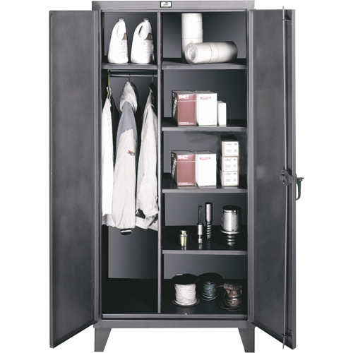 Wardrobe/Storage Cabinets, Steel, 48" W x 24" D x 72" H, Grey Absolute Business Supply