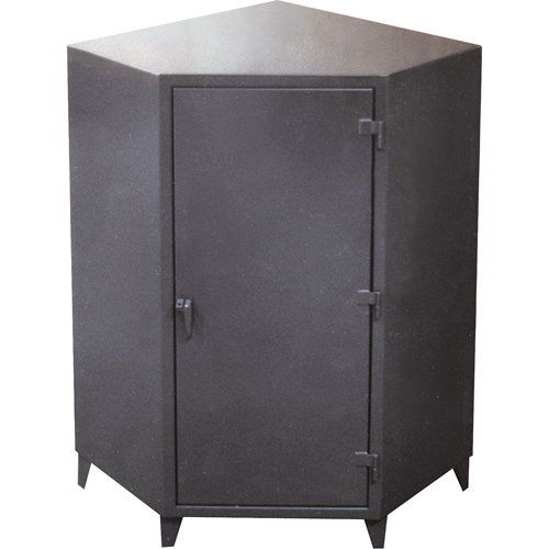 Corner Cabinets, Steel, 4 Shelves, 72" H x 48" W x 24" D, Grey Absolute Business Supply