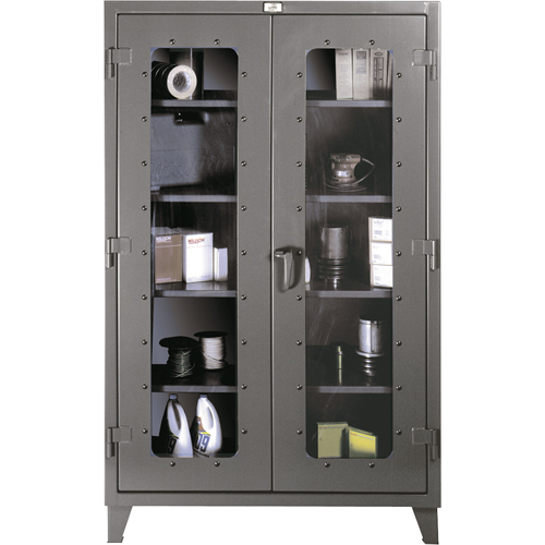 Clearview Cabinets, Steel, 4 Shelves, 60" H x 48" W x 24" D Absolute Business Supply
