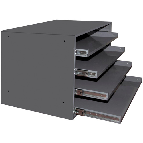 Compartment Box Cabinets, Steel, 4 Slots, 20" W x 15-3/4" D x 15" H, Grey Absolute Business Supply