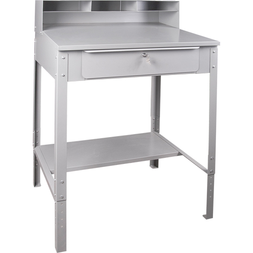 Open Floor Style Shop Desk, 34-1/2" W x 30" D x 53" H, Grey Absolute Business Supply