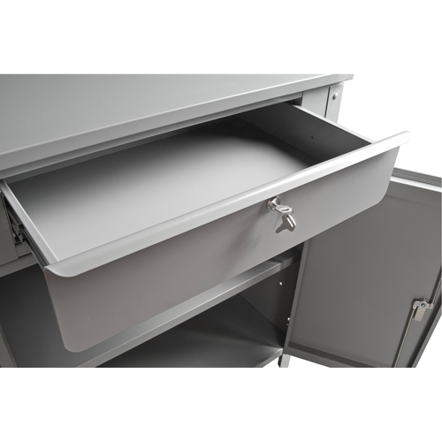 Cabinet Style Shop Desk, 34-1/2" W x 30" D x 53" H, Grey Absolute Business Supply