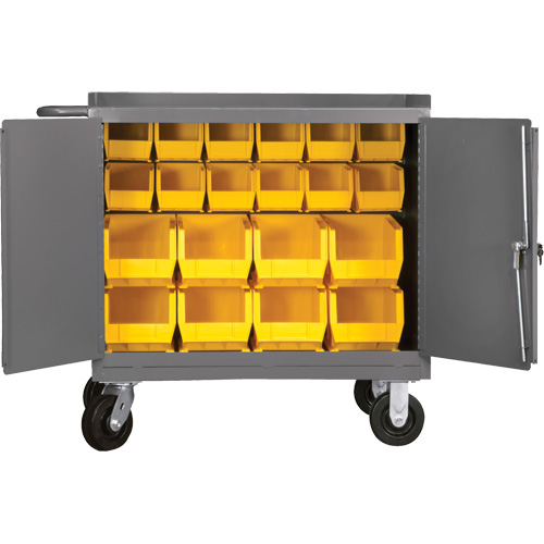 Armoire d'&eacute;tabli mobile avec bacs, Acier Surface Absolute Business Supply