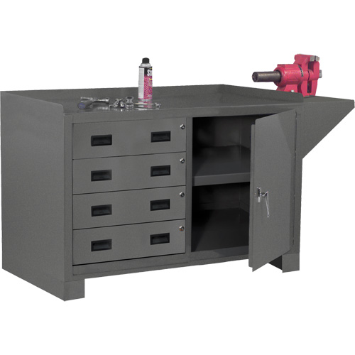 Stationary Workstation, Steel Surface, 60-1/8" W x 24-1/4" D x 36-1/4" H Absolute Business Supply