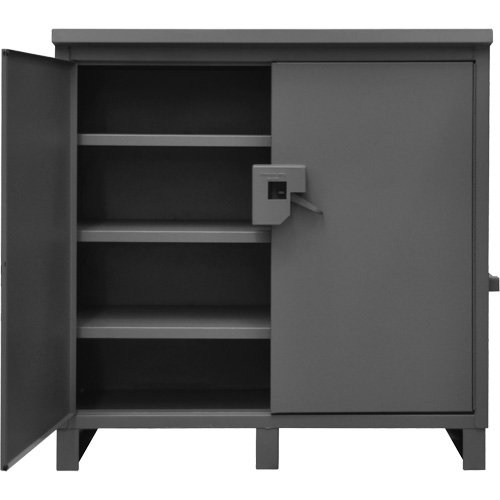 Lockable Jobsite Cabinet, Grey Absolute Business Supply