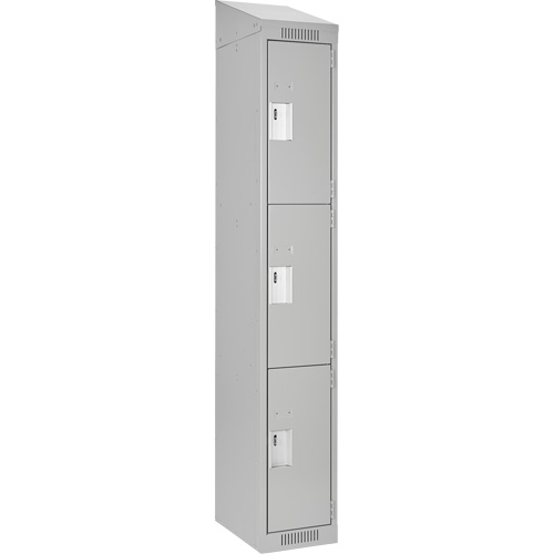 Casiers Clean Line, 3 niveaux, 12" x 18" x 78", Acier, Gris, Rivet (assembl&eacute;) Absolute Business Supply