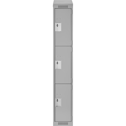 Casiers Clean Line, 3 niveaux, 12" x 18" x 78", Acier, Gris, Rivet (assembl&eacute;) Absolute Business Supply
