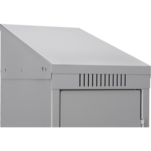 Clean Line Lockers, 3 -tier, Bank of 4, 48" x 18" x 82", Steel, Charcoal, Rivet (Assembled) Absolute Business Supply