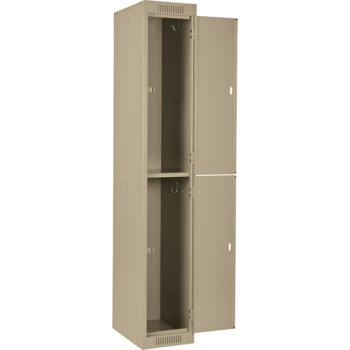 Clean Line Lockers, 2 -tier, Bank of 4, 48" x 18" x 72", Steel, Beige, Rivet (Assembled) Absolute Business Supply