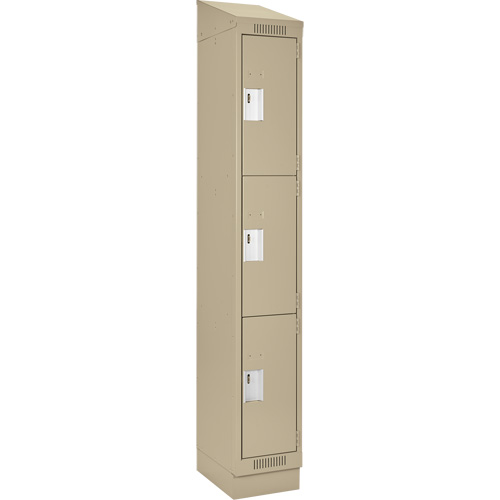 Casiers Clean Line, 3 niveaux, 12" x 18" x 82", Acier, Beige, Rivet (assembl&eacute;) Absolute Business Supply