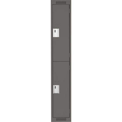 Clean Line Lockers, 2 -tier, 12" x 18" x 72", Steel, Charcoal, Rivet (Assembled) Absolute Business Supply
