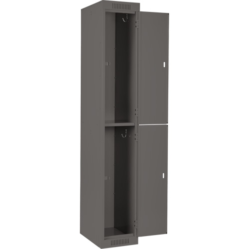 Clean Line Lockers, 2 -tier, Bank of 4, 48" x 18" x 72", Steel, Charcoal, Rivet (Assembled) Absolute Business Supply