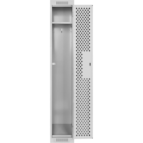 Clean Line Lockers, 12" x 15" x 72", Steel, Grey, Rivet (Assembled), Perforated Absolute Business Supply