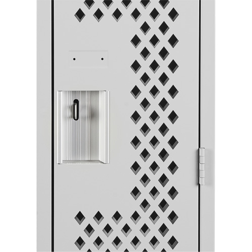 Clean Line Lockers, 2 -tier, 12" x 15" x 72", Steel, Grey, Rivet (Assembled), Perforated Absolute Business Supply
