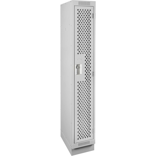 Clean Line Lockers, 12" x 12" x 76", Steel, Grey, Rivet (Assembled), Perforated Absolute Business Supply
