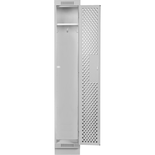 Clean Line Lockers, 12" x 12" x 76", Steel, Grey, Rivet (Assembled), Perforated Absolute Business Supply