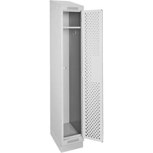 Clean Line Lockers, 12" x 15" x 82", Steel, Grey, Rivet (Assembled), Perforated Absolute Business Supply