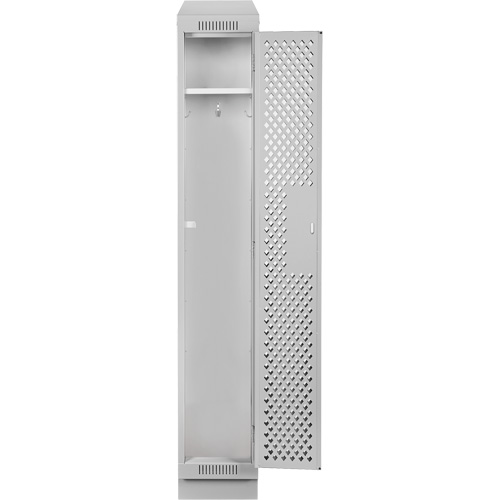 Clean Line Lockers, 12" x 15" x 82", Steel, Grey, Rivet (Assembled), Perforated Absolute Business Supply