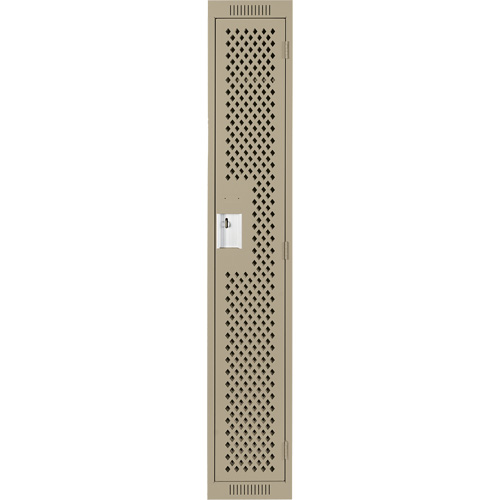 Clean Line Lockers, 12" x 15" x 72", Steel, Beige, Rivet (Assembled), Perforated Absolute Business Supply