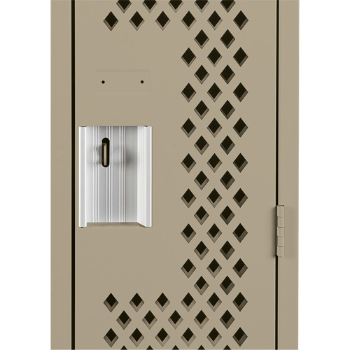 Clean Line Lockers, Bank of 3, 36" x 12" x 72", Steel, Beige, Rivet (Assembled), Perforated Absolute Business Supply