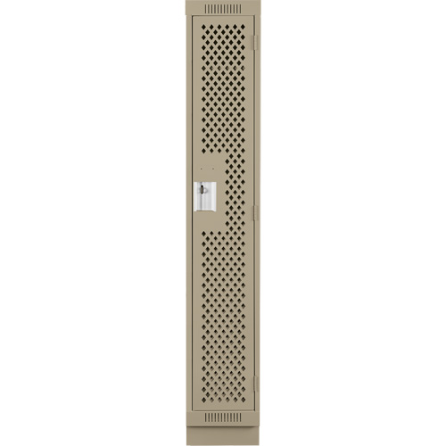 Clean Line Lockers, 12" x 12" x 76", Steel, Beige, Rivet (Assembled), Perforated Absolute Business Supply