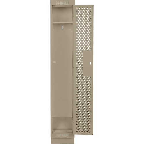 Clean Line Lockers, 12" x 12" x 76", Steel, Beige, Rivet (Assembled), Perforated Absolute Business Supply