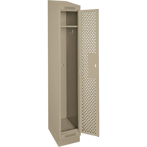 Casiers Clean Line, 12" x 18" x 82", Acier, Beige, Rivet (assembl&eacute;), Perfor&eacute; Absolute Business Supply