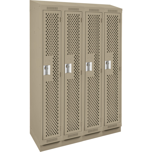 Casiers Clean Line, Bloc de 4, 48" x 18" x 82", Acier, Beige, Rivet (assembl&eacute;), Perfor&eacute; Absolute Business Supply