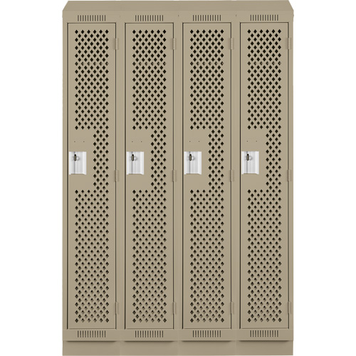 Casiers Clean Line, Bloc de 4, 48" x 18" x 82", Acier, Beige, Rivet (assembl&eacute;), Perfor&eacute; Absolute Business Supply