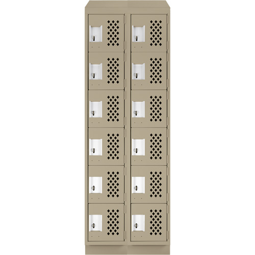 Petit casier perfor&eacute; Clean-Line, 6 niveaux, Bloc de 2, 15" x 72" x 12", Acier Absolute Business Supply