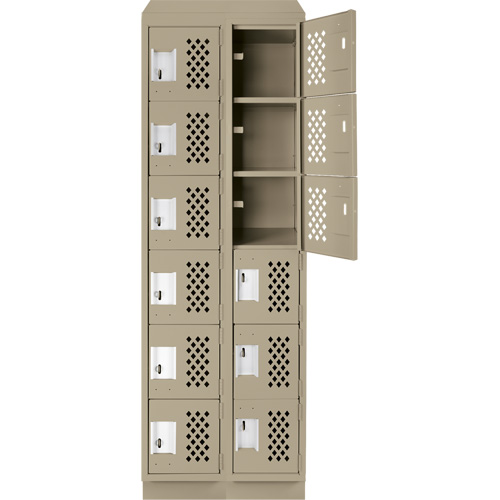 Petit casier perfor&eacute; Clean-Line, 6 niveaux, Bloc de 2, 15" x 72" x 12", Acier Absolute Business Supply