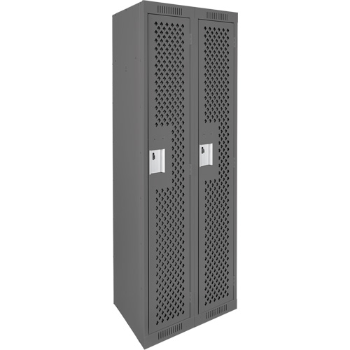 Casiers Clean Line, Bloc de 2, 24" x 15" x 72", Acier, Charbon, Rivet (assembl&eacute;), Perfor&eacute; Absolute Business Supply