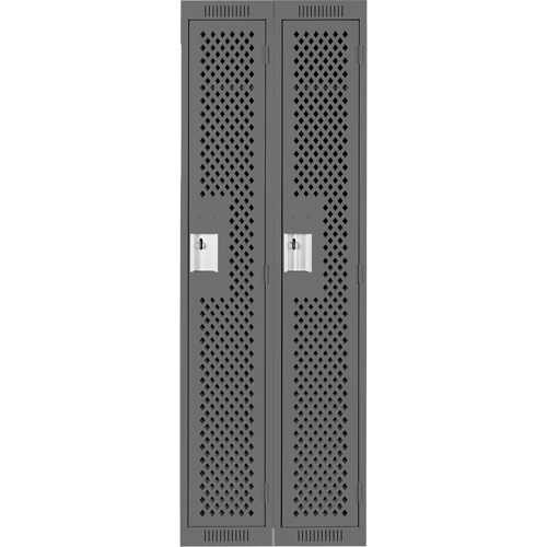 Casiers Clean Line, Bloc de 2, 24" x 15" x 72", Acier, Charbon, Rivet (assembl&eacute;), Perfor&eacute; Absolute Business Supply