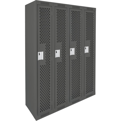 Casiers Clean Line, Bloc de 4, 48" x 15" x 72", Acier, Charbon, Rivet (assembl&eacute;), Perfor&eacute; Absolute Business Supply