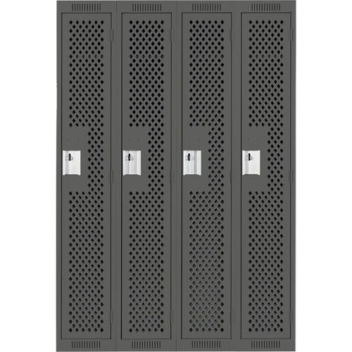 Casiers Clean Line, Bloc de 4, 48" x 15" x 72", Acier, Charbon, Rivet (assembl&eacute;), Perfor&eacute; Absolute Business Supply