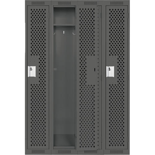Casiers Clean Line, Bloc de 4, 48" x 15" x 72", Acier, Charbon, Rivet (assembl&eacute;), Perfor&eacute; Absolute Business Supply