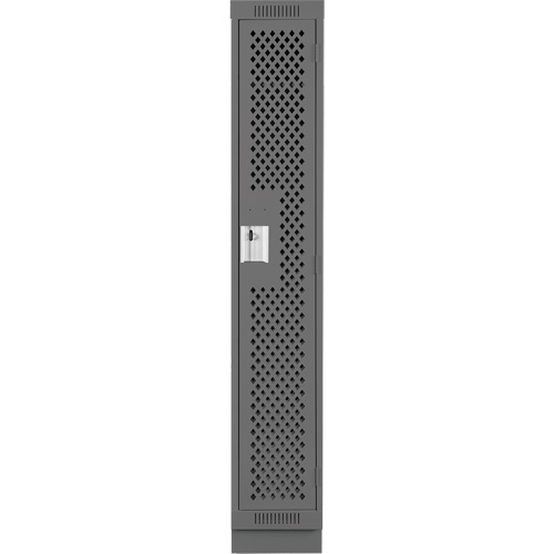 Clean Line Lockers, 12" x 12" x 76", Steel, Charcoal, Rivet (Assembled), Perforated Absolute Business Supply