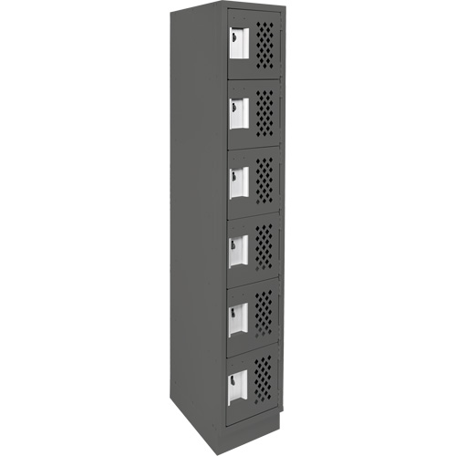 Assembled Lockerettes Clean Line Perforated Economy Lockers, 6 -tier, 18" x 72" x 12", Steel Absolute Business Supply
