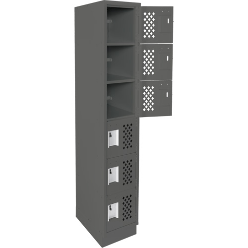 Assembled Lockerettes Clean Line Perforated Economy Lockers, 6 -tier, 18" x 72" x 12", Steel Absolute Business Supply