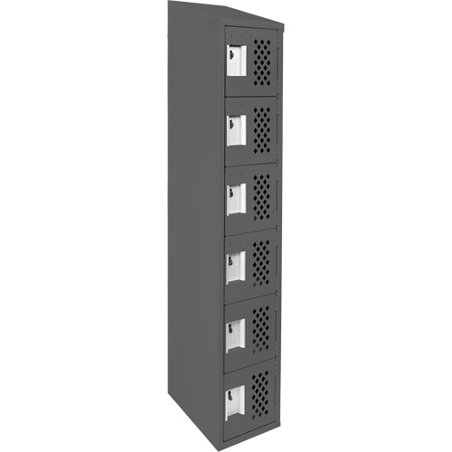 Clean-Line Perforated Lockerette, 6 -tier, 15" x 72" x 12", Steel Absolute Business Supply