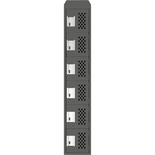 Clean-Line Perforated Lockerette, 6 -tier, 15" x 72" x 12", Steel Absolute Business Supply